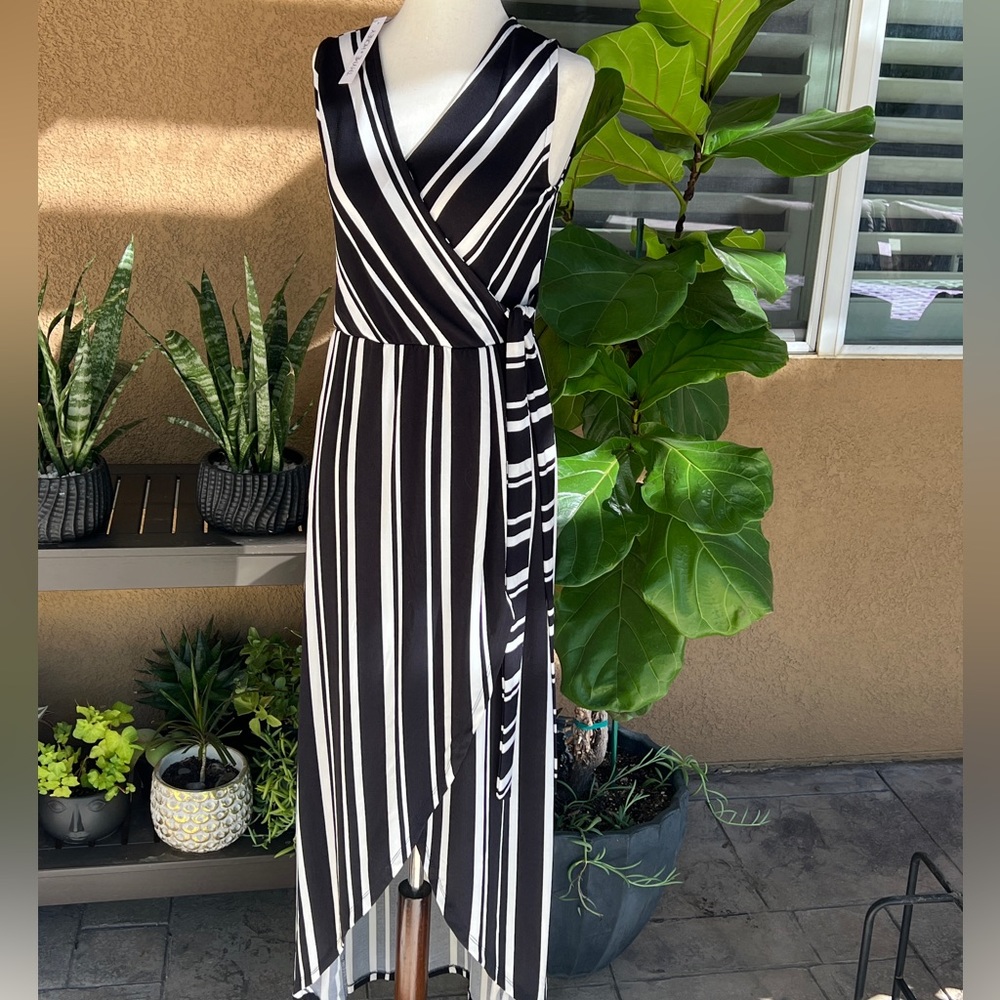 Black and White Striped Dress